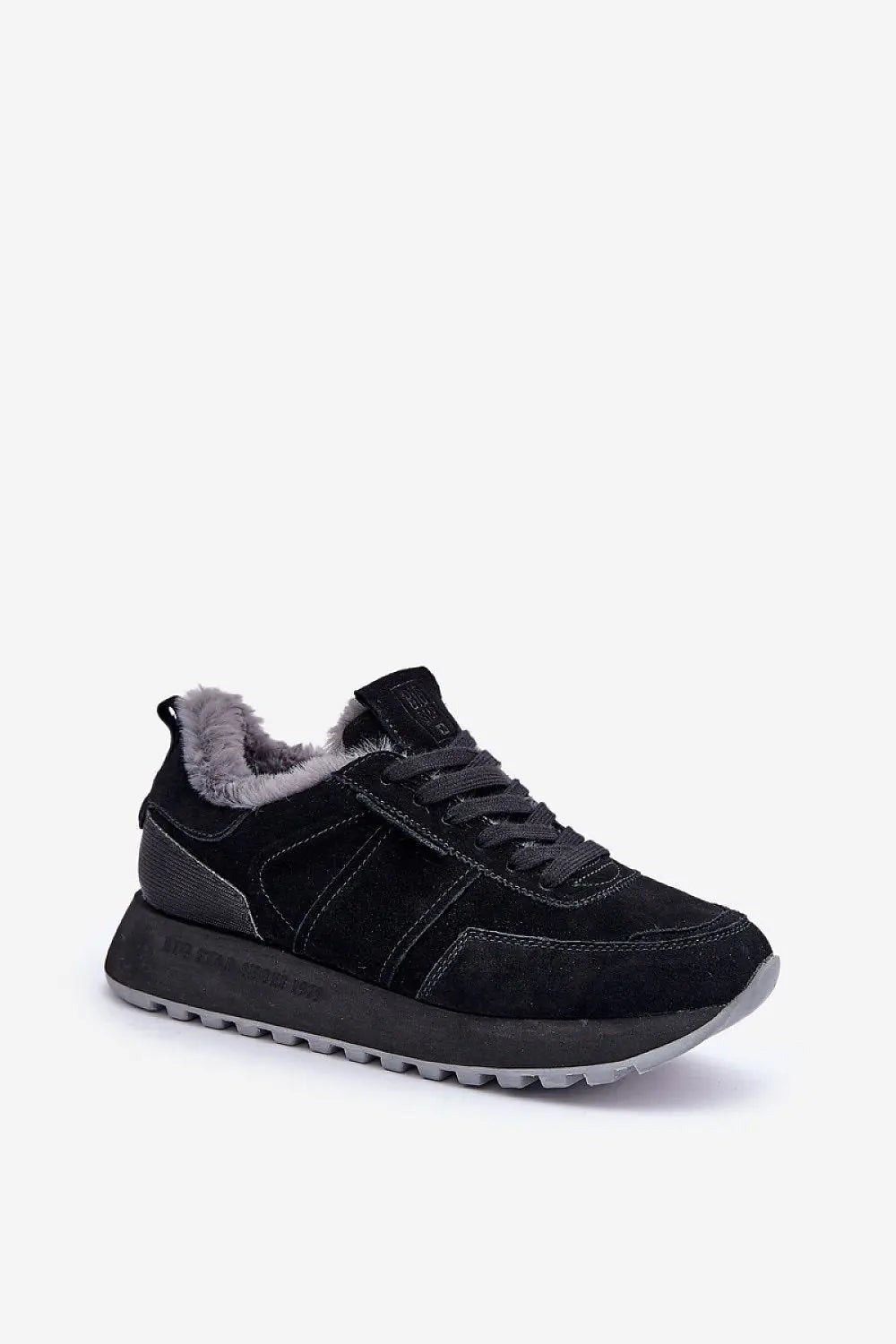 Women's Suede Sport Sneakers - Fur-Lined Casual Shoes