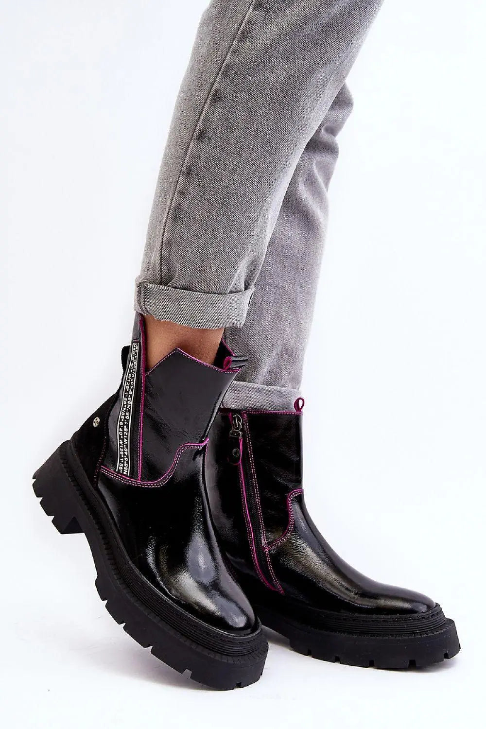 Women's Leather Ankle Boots - Elegant Low-Heel Zip Booties