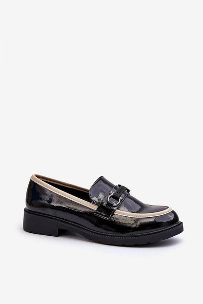 Women's Leather Low Shoes - Classic Round-Toe Flats