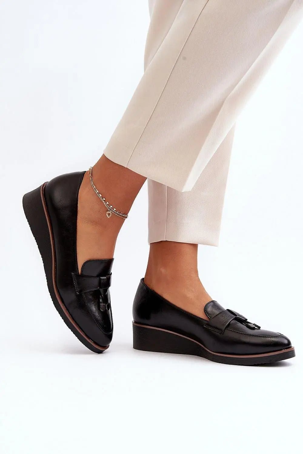 Women's Leather Half-Shoes - Almond Toe Slip-On Flats