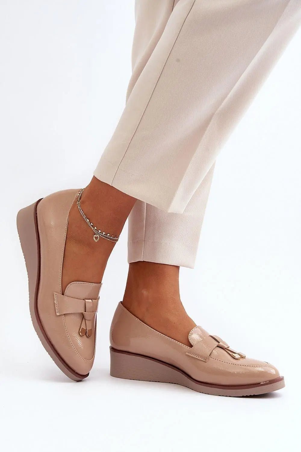 Women's Leather Half-Shoes - Almond Toe Slip-On Flats