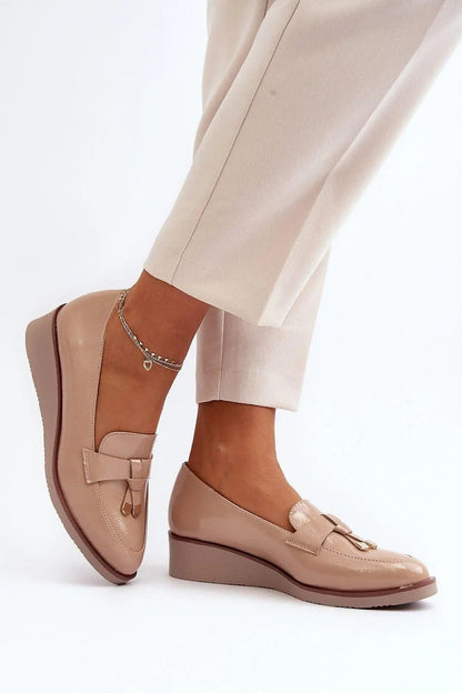 Women's Leather Half-Shoes - Almond Toe Slip-On Flats