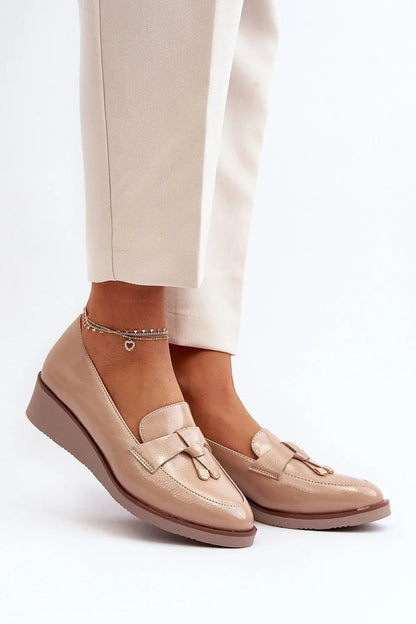 Women's Leather Half-Shoes - Almond Toe Slip-On Flats