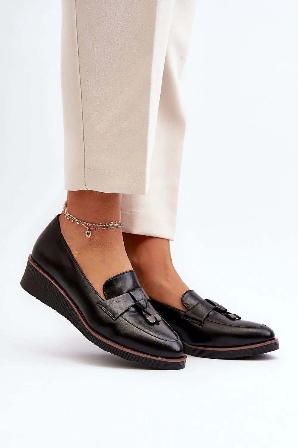 Women's Leather Half-Shoes - Almond Toe Slip-On Flats